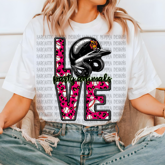 Party Animals Baseball LOVE PNG File