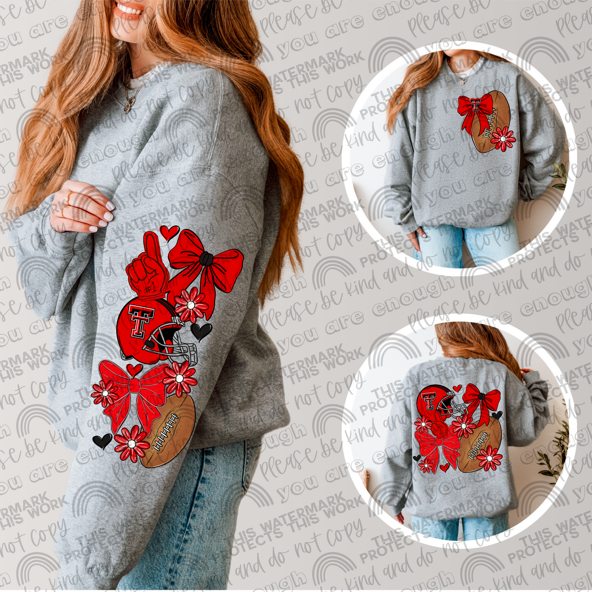 Texas Tech Bows with Pocket and Sleeve- 3 PNG Files