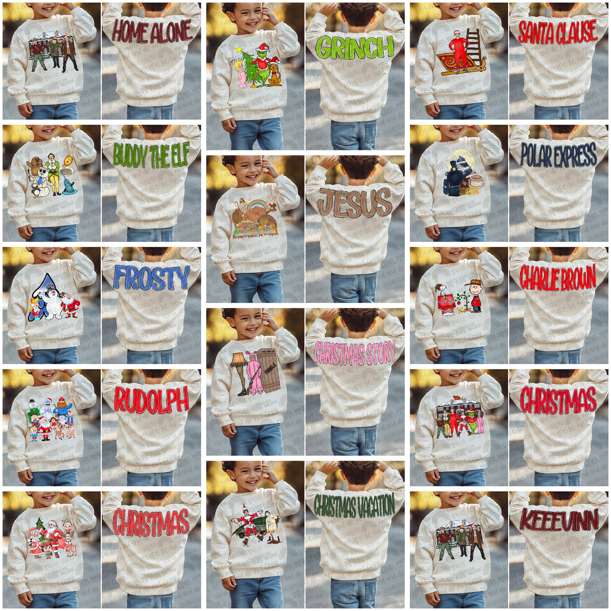 Christmas Big Backs Bundle- 27 PNG Files