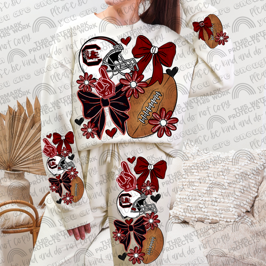 Gamecocks Bows with Pocket and Sleeve- 3 PNG Files