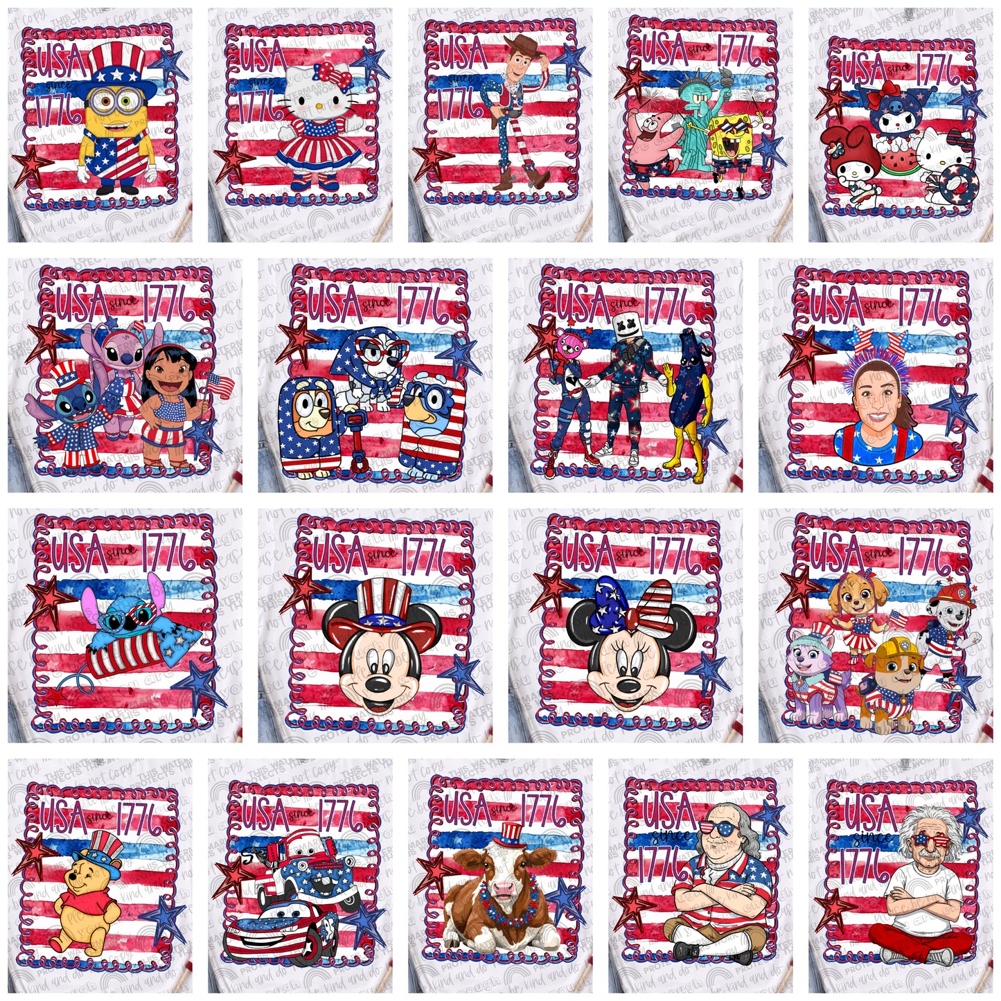 USA Since 1776 Bundle 4- 18 PNG Files