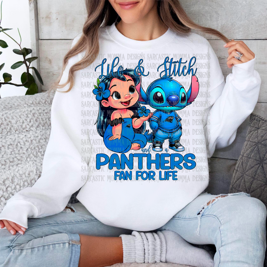 Lilo & Stitch and a Panthers Fan For Life PNG File