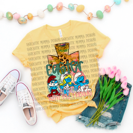 Smurfs Easter Is Better With My Friends PNG File