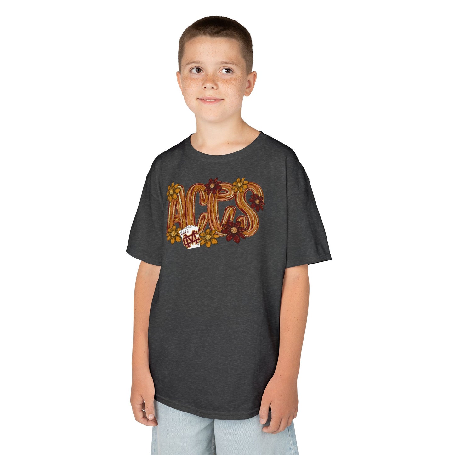 Aces Floral Brushstrokes Kids Heavy Cotton™ Tee