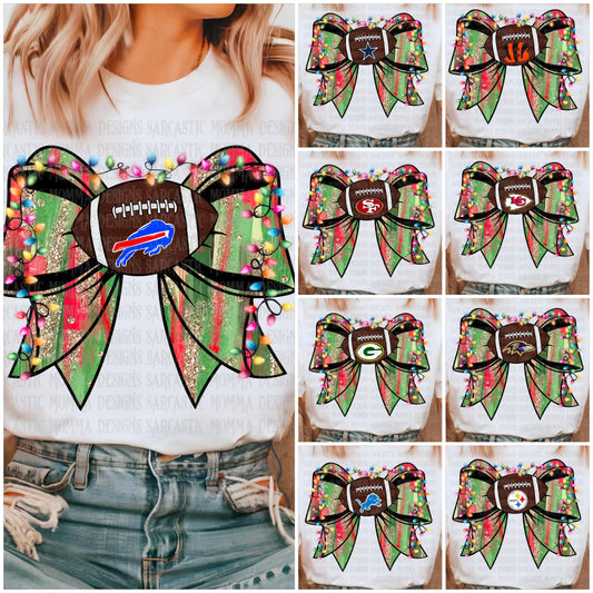 Christmas Bows 32 Football Teams Bundle