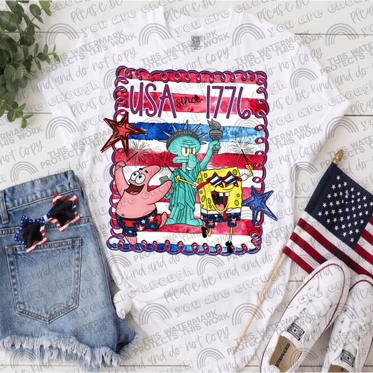 Spongebob & Friends USA Since 1776 PNG File