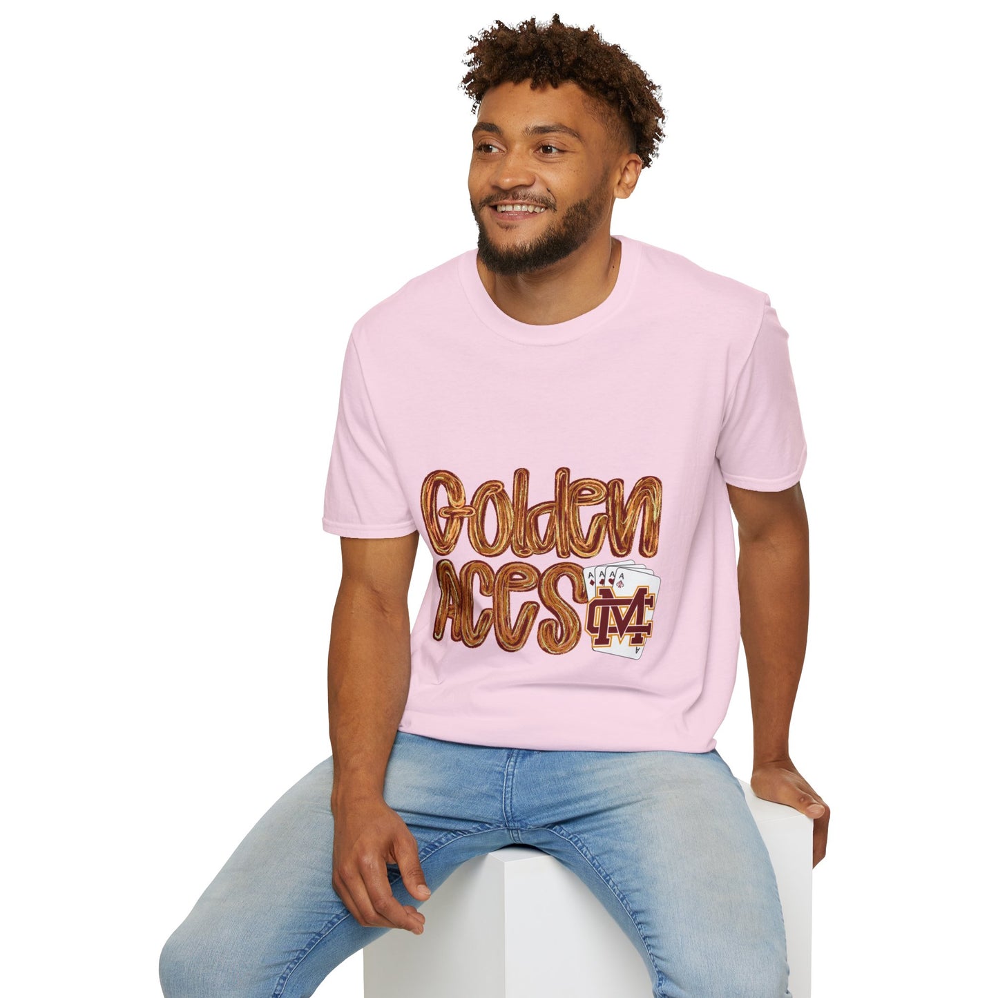 Golden Aces Brushstrokes Adult Unisex Softstyle T-Shirt