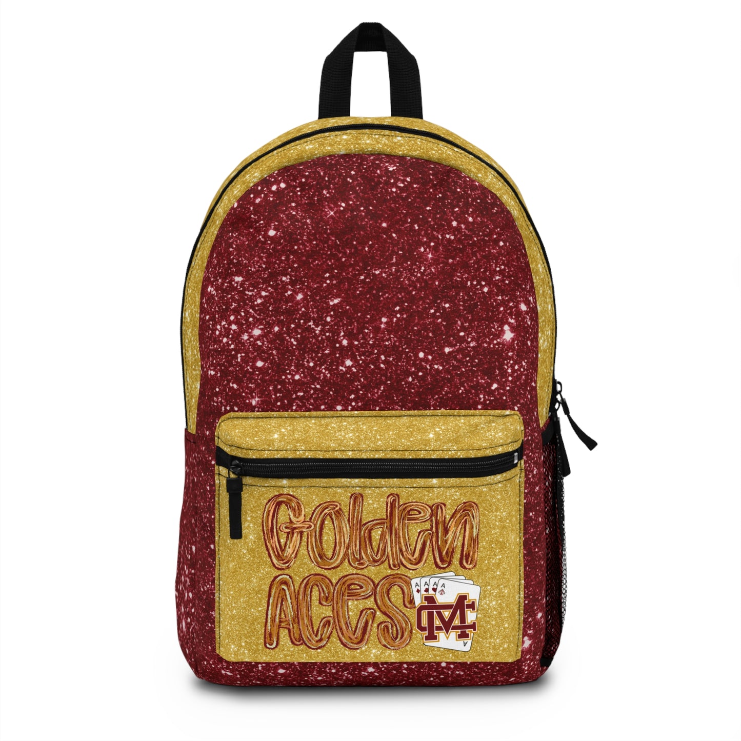 Golden Aces Faux Glitter Backpack