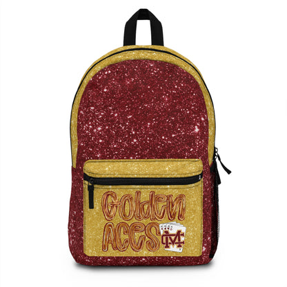 Golden Aces Faux Glitter Backpack