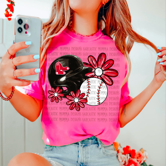 Red Sox Floral PNG File