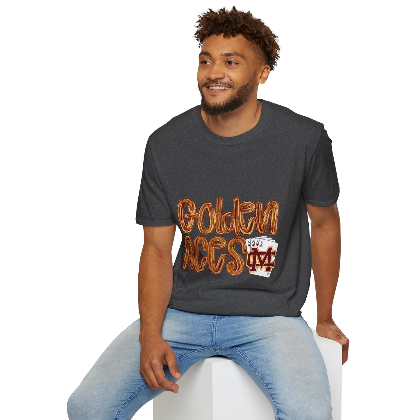 Golden Aces Brushstrokes Adult Unisex Softstyle T-Shirt