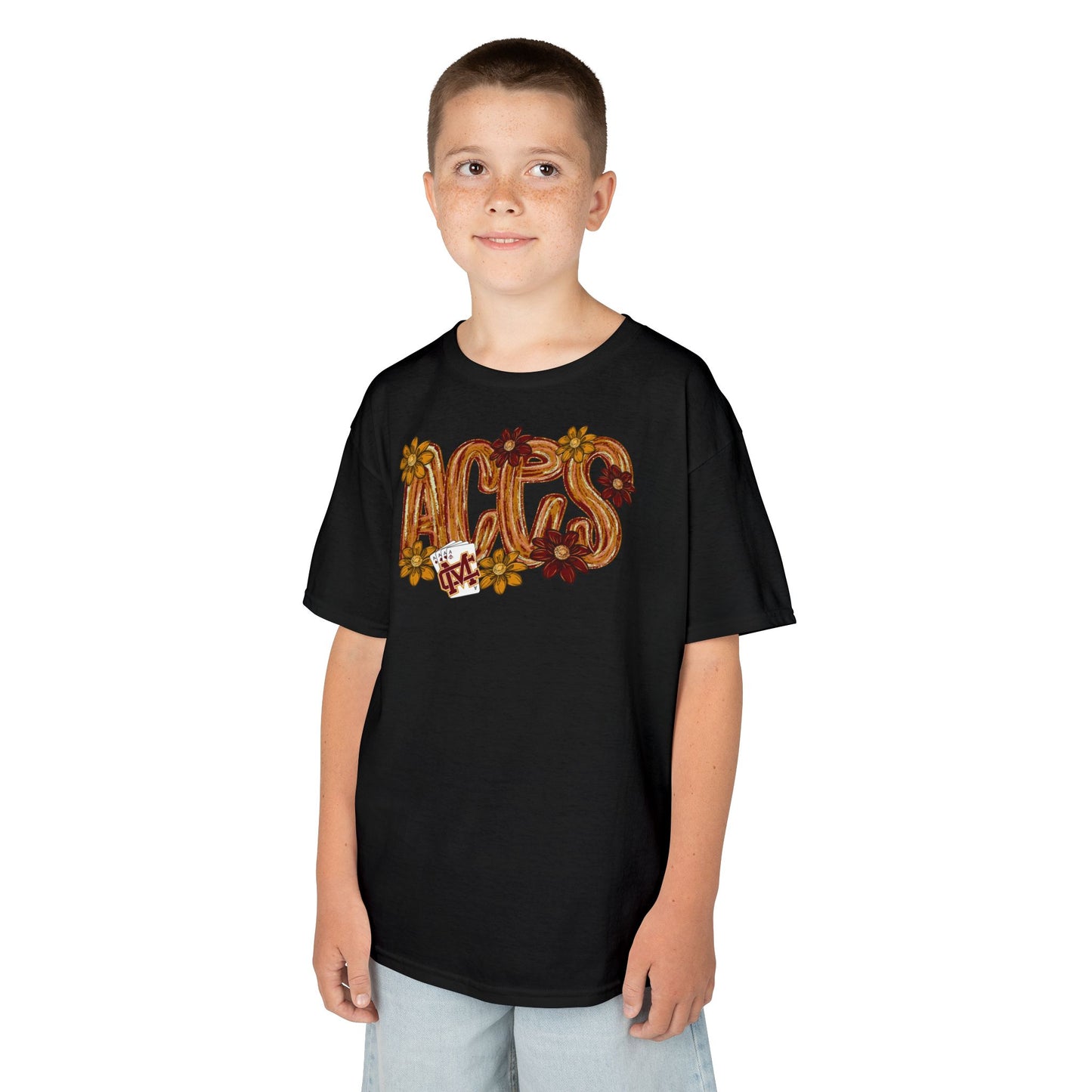 Aces Floral Brushstrokes Kids Heavy Cotton™ Tee