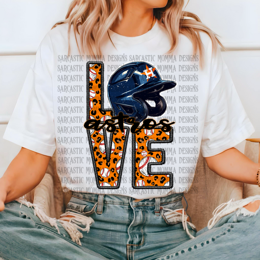 Astros Baseball LOVE PNG File