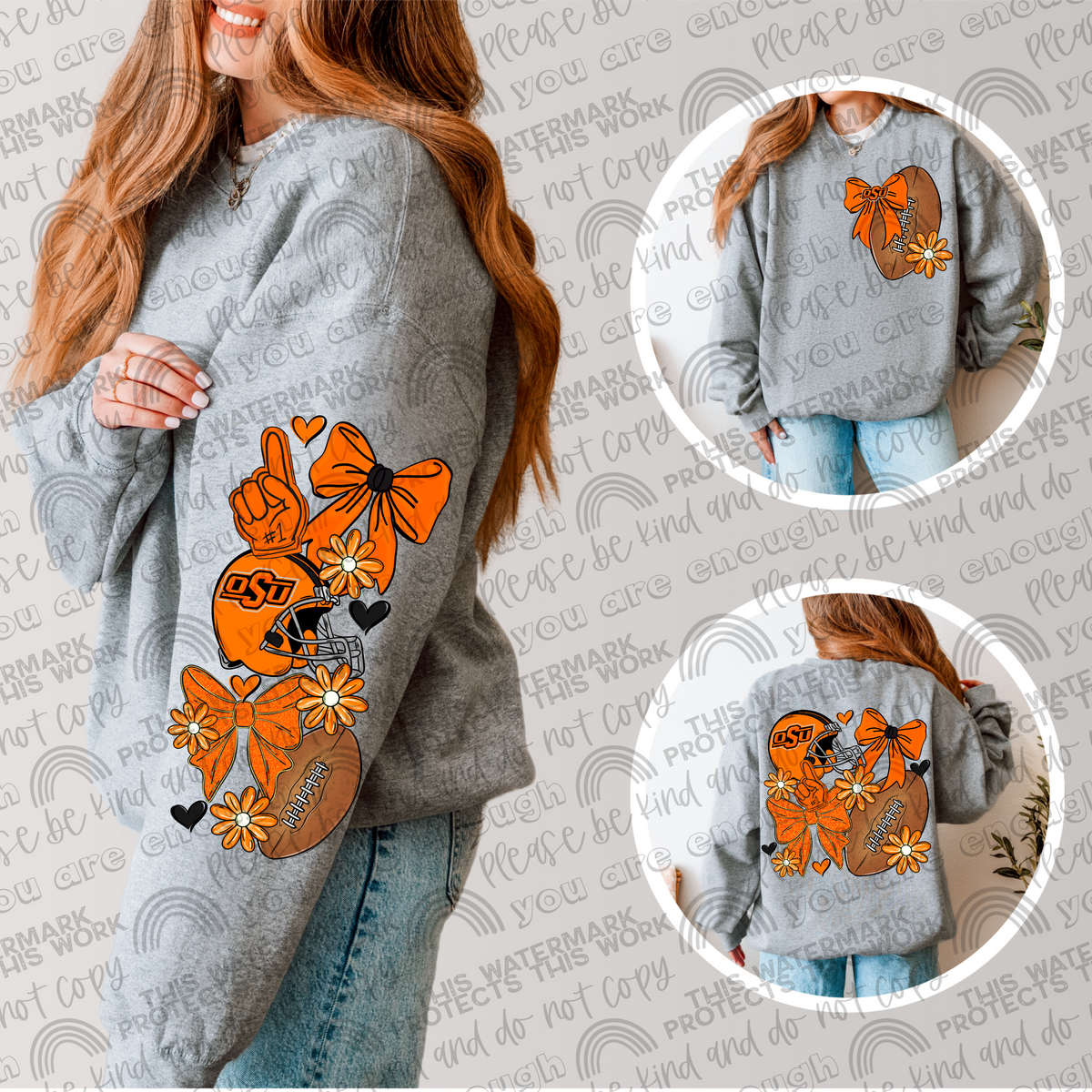 Pro and College Football Bows Bundle with Matching Sleeves and Pockets- 60 Teams- 180 PNG Files