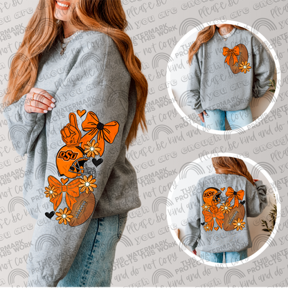 Pro and College Football Bows Bundle with Matching Sleeves and Pockets- 60 Teams- 180 PNG Files