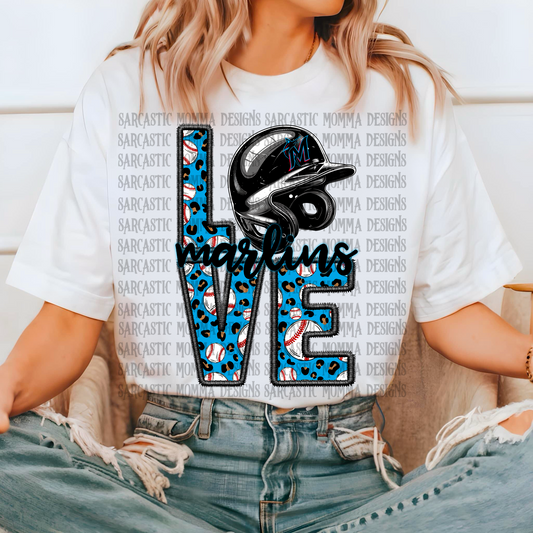 Marlins Baseball LOVE PNG File