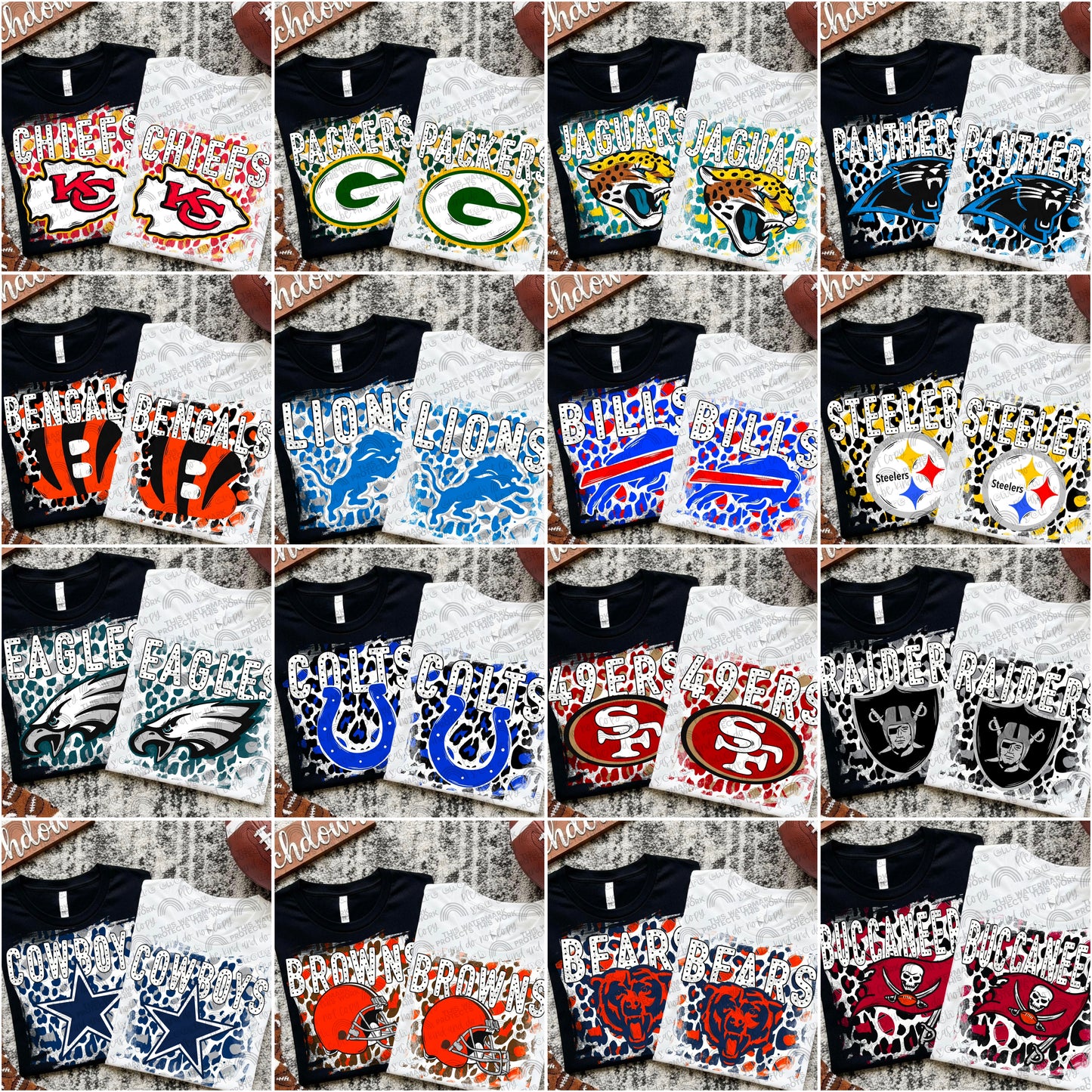 Leopard Background Pro Football Bundle- 32 PNG Files