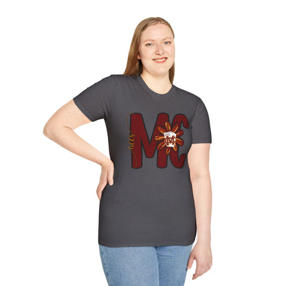 Aces Floral Letters Adult Unisex Softstyle T-Shirt