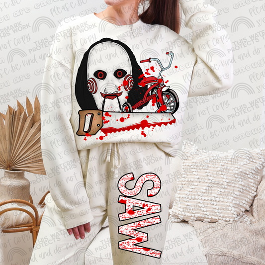 Saw Halloween Big Backs Front and Oversized Back- 2 PNG Files