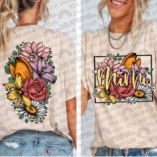 Mimi Leopard Floral Front & Back- 2 PNG Files
