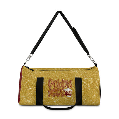 Golden Aces Faux Glitter Duffel Bag