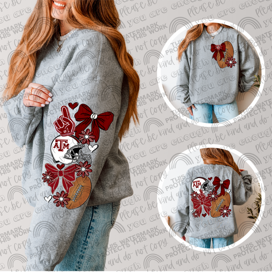 TAMU Aggies Bows with Pocket and Sleeve- 3 PNG Files
