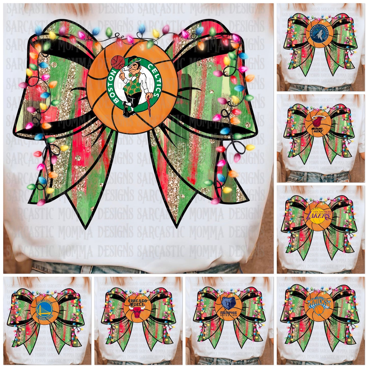 Christmas Bows 30 Basketball Teams Bundle