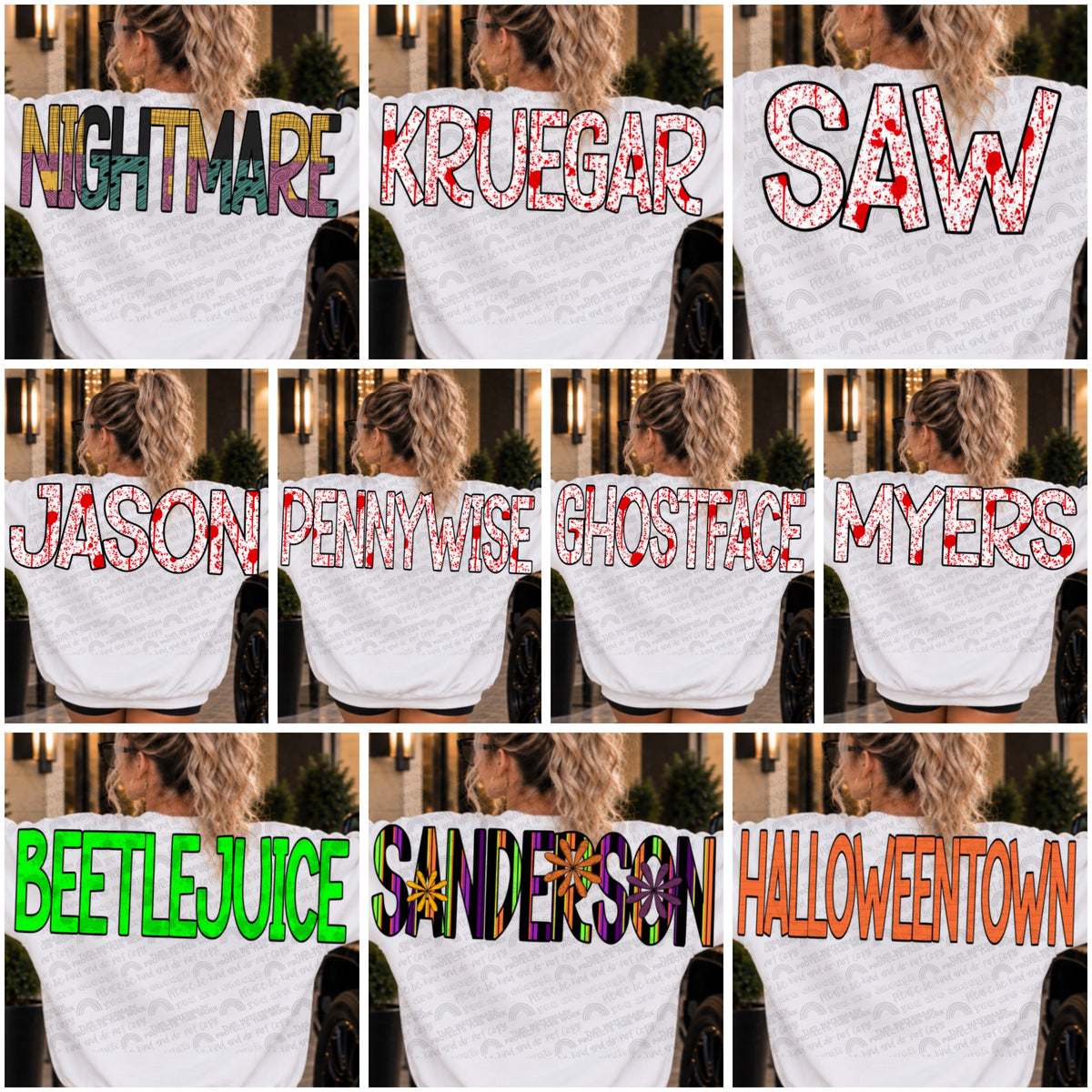 Halloween Big Backs Bundle- 20 PNG Files