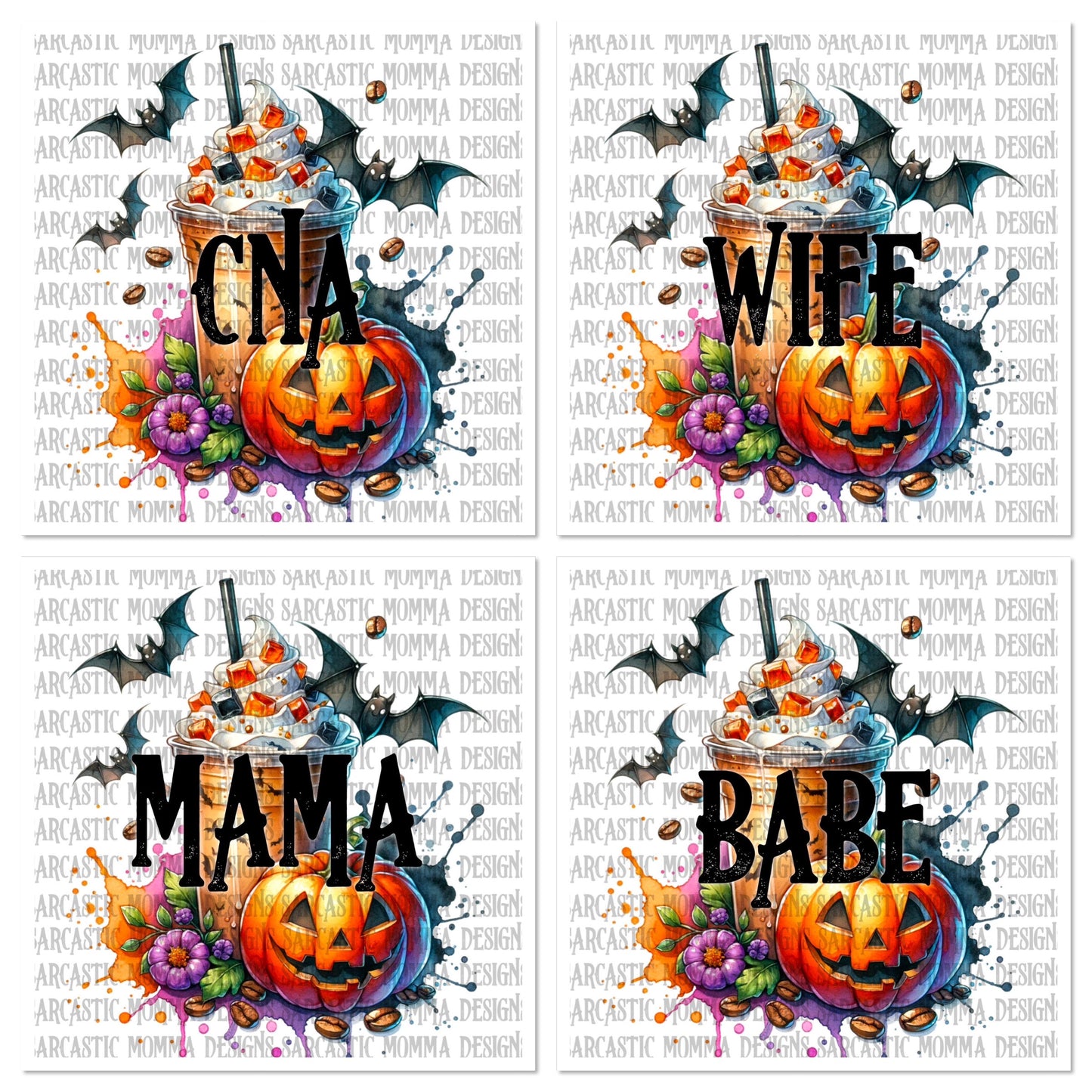 Coffee Halloween Pumpkin Titles Bundle