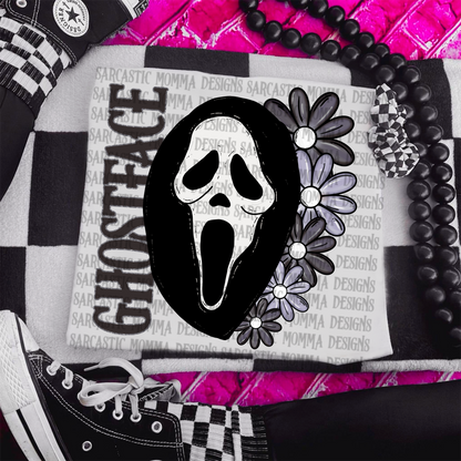 Ghostface Mask Floral & Sleeve- 2 PNG Files