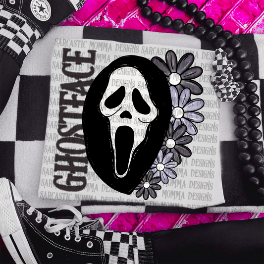 Ghostface Mask Floral & Sleeve- 2 PNG Files