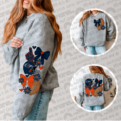 Pro and College Football Bows Bundle with Matching Sleeves and Pockets- 60 Teams- 180 PNG Files