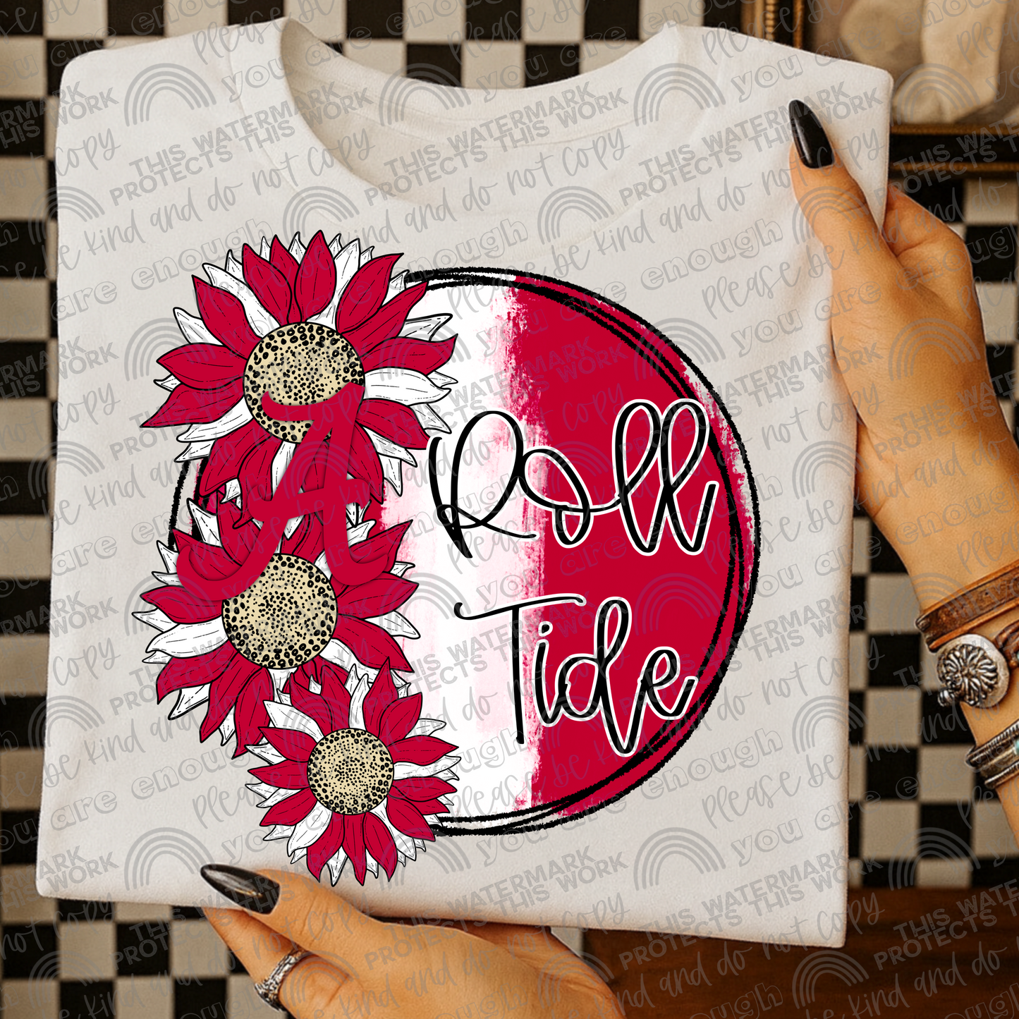 Alabama Roll Tide Sunflowers with Sleeve (Logo and Mascot Versions)- 4 PNG Files