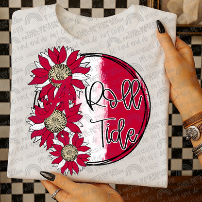 Alabama Roll Tide Sunflowers with Sleeve (Logo and Mascot Versions)- 4 PNG Files