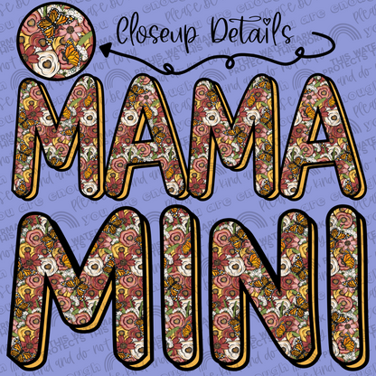 Butterfly Roses Mama and Mini Set- 2 PNG Files