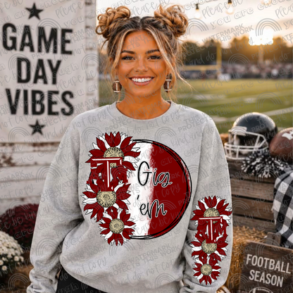 Aggies Sunflowers with Sleeve (Logo and Mascot Versions)- 4 PNG Files