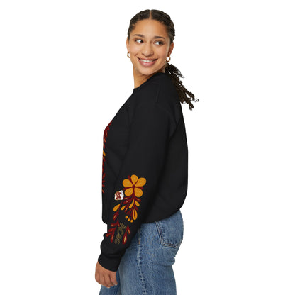 Aces Floral with Sleeve Design Unisex Heavy Blend™ Crewneck Sweatshirt