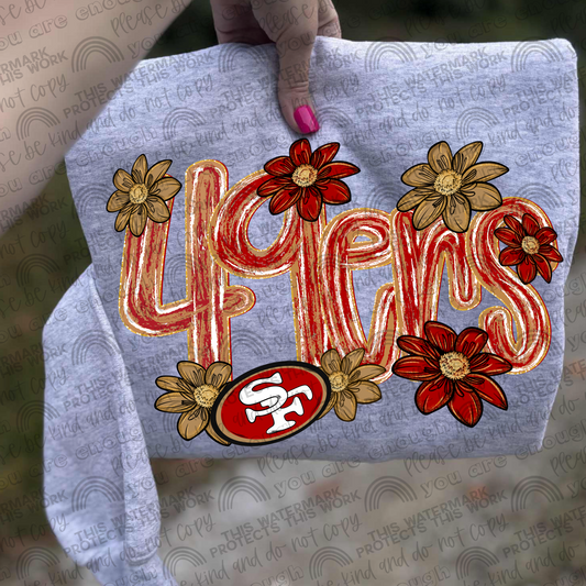 49ers Flowers PNG File