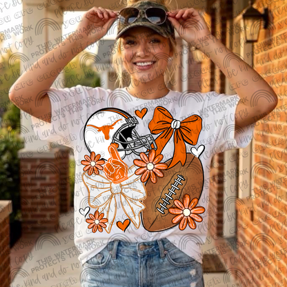 Pro and College Football Bows Bundle with Matching Sleeves and Pockets- 60 Teams- 180 PNG Files