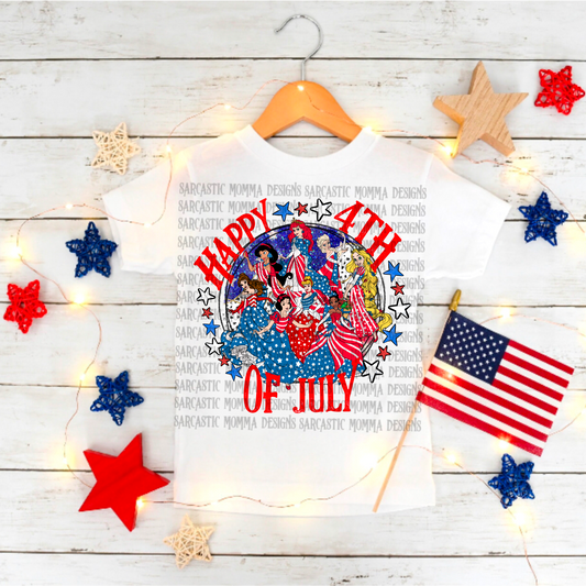 Happy 4th of July Princesses PNG File