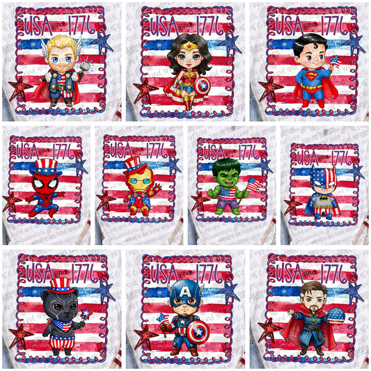 Superhero USA Since 1776 Bundle- 10 PNG Files