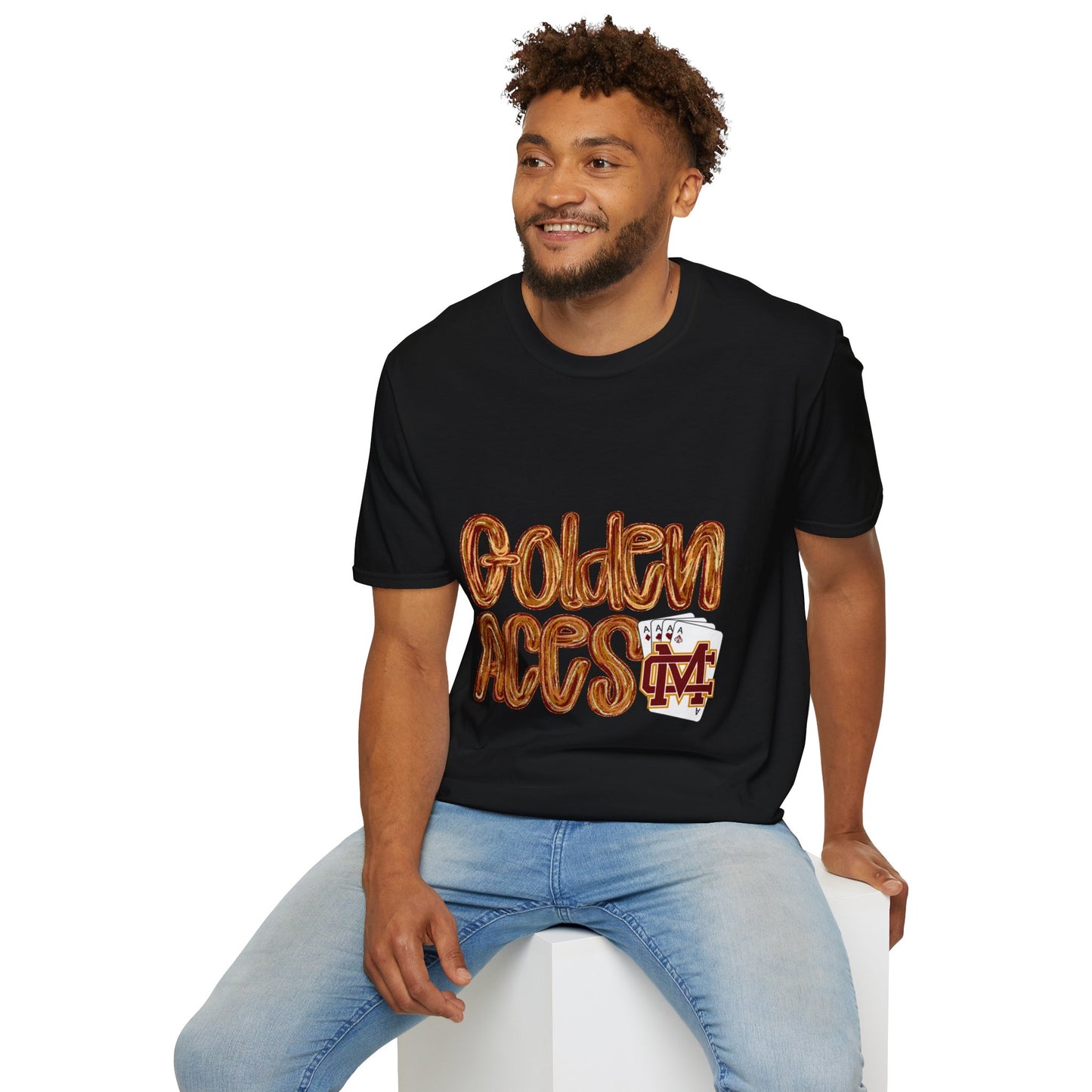 Golden Aces Brushstrokes Adult Unisex Softstyle T-Shirt