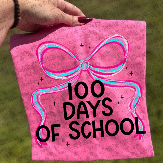 100 Days of School Bow PNG File