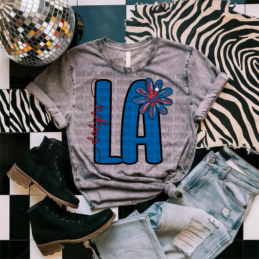 Dodgers Floral Letter PNG File