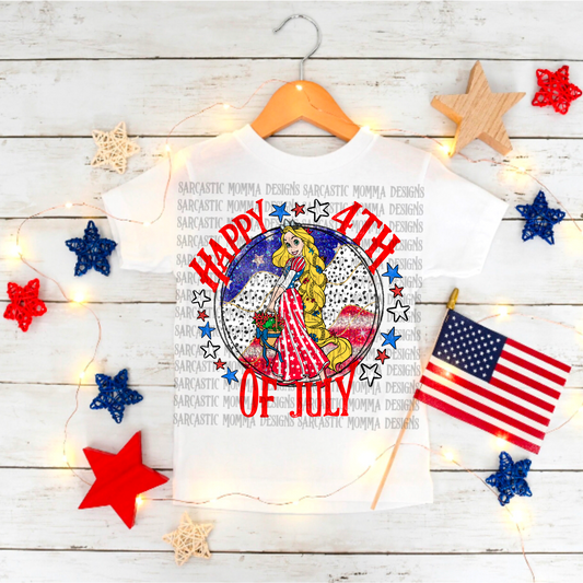 Happy 4th of July Rapunzel PNG File