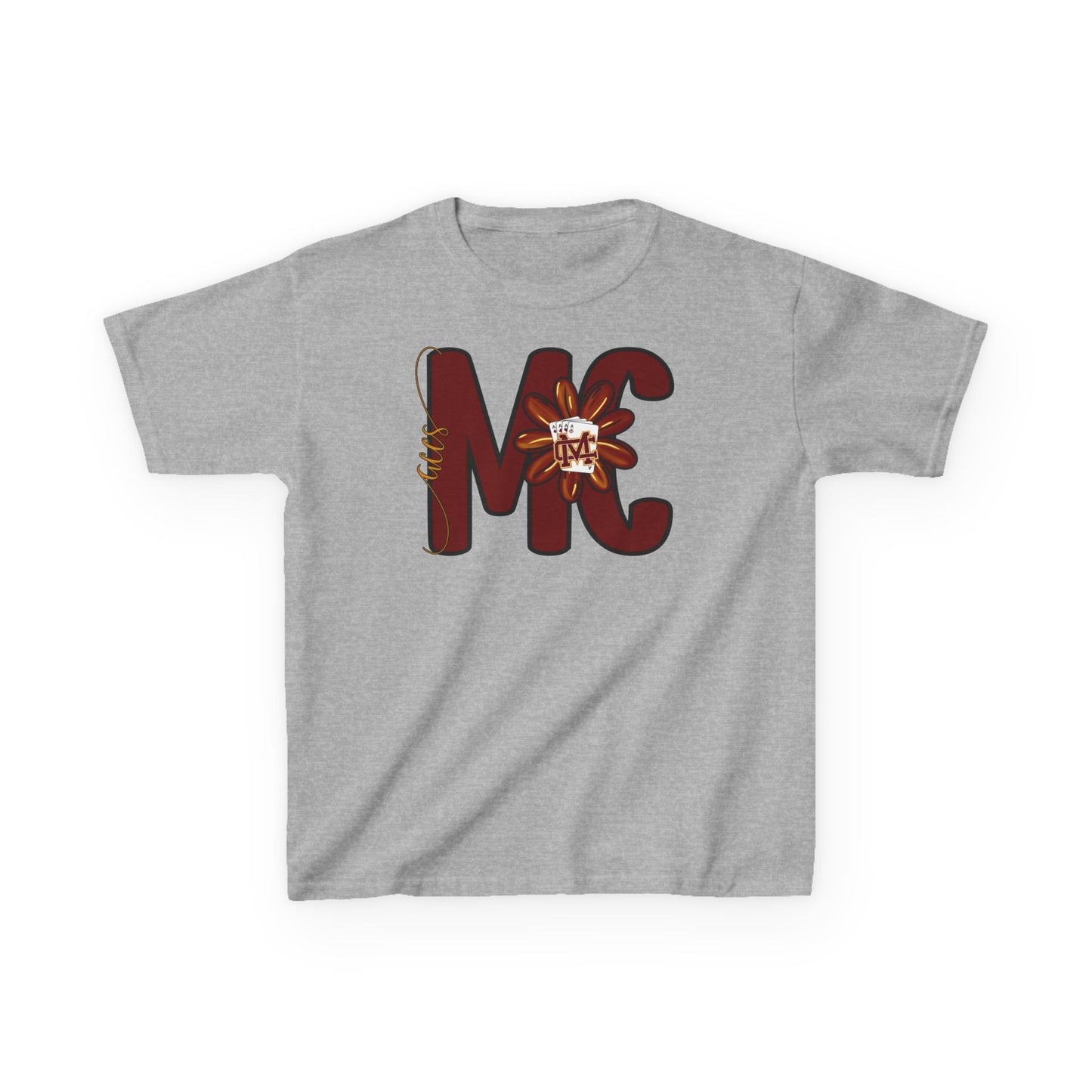 Aces Floral Letters Kids Heavy Cotton™ Tee