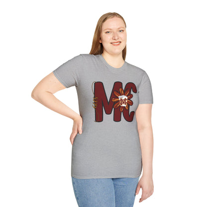 Aces Floral Letters Adult Unisex Softstyle T-Shirt