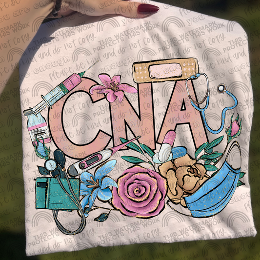 CNA Floral Glitter PNG File