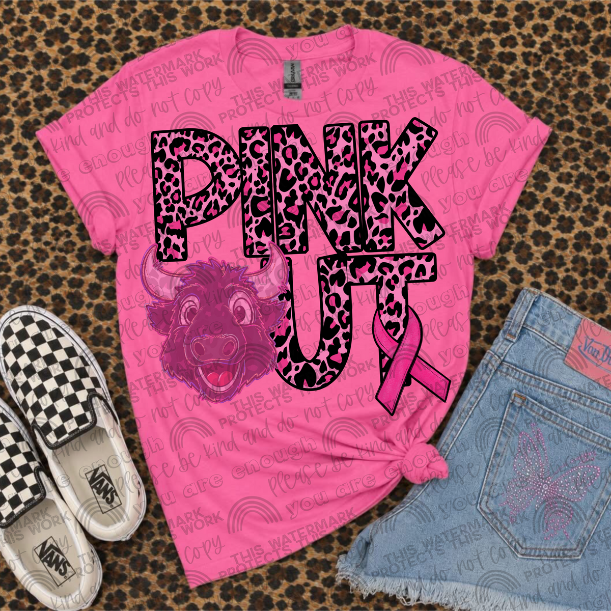 Pink Out Mascot Bulls PNG File