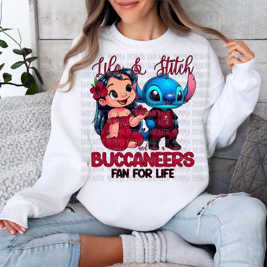 Lilo & Stitch and a Buccaneers Fan For Life PNG File
